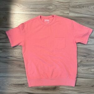 Express Coral Crew Neck Sweater Pocket Tee